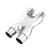LCGP 2.25 Exhaust X Pipe, Universal 2.25 In/Out Crossover X Pipe 12 Length Polished Surface Stainless Steel Weld-on