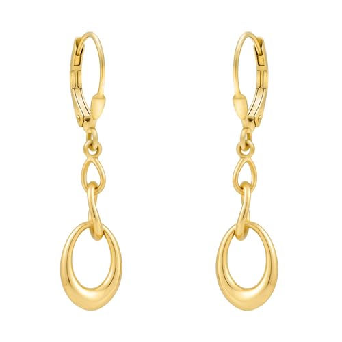 SOFIA MILANI - Damen Ohrringe 925 Silber - vergoldet/golden - Oval Ohrhänger - E2553