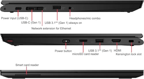 Lenovo ThinkPad L13 Yoga Gen 1 Touchscreen 2 in 1 Laptop, 13,3 Zoll FHD, Intel Core i5-10310U, 16GB RAM, 256GB SSD, Stylus Pen, Windows 11 Pro (Renewed)