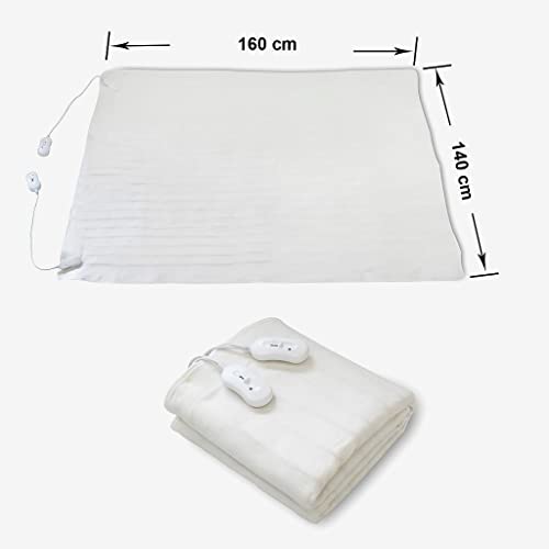 Miniatura 4 de Revolutionline - Manta Eléctrica Doble 160x140 Manta Calefactora Para Cama De Matrimonio 2 X 60w Manta Térmica Grande Con Protección Contra Calentamiento Varios Niveles De Temperatura Lavable
