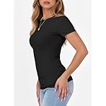 ANRABESS Women Short Sleeve Crewneck Ribbed Knit Slim Fitted Shirts Summer Tops Basic Tee T-Shirt Undershirt 2025 Clothes - Image 5