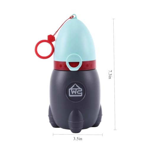 Orinal portátil liviano para niños con diseño de cohete, orinal de emergencia para bebé, fácil de transportar, ideal para viajes, camping y automóvil, diseño a prueba de fugas, ayuda para entrenamiento de orinal (verde) miniatura 2