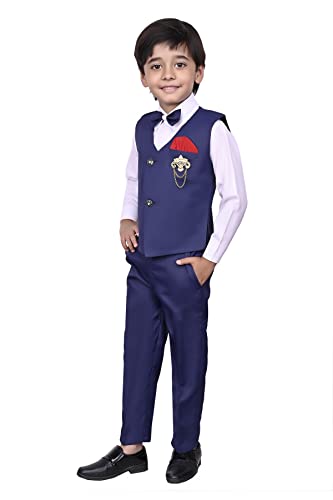 Image of 3-Piece Shirt, Trouser, Waistcoat with Bow-Tie Boy's Suit Set for Party, Wedding, Birthday VC405
