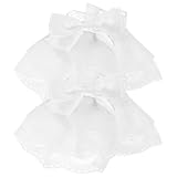 HEALEEP Muñequeras de Encaje Blancas para Mujer, Manga de Muñeca Gótica sin Dedos, 1 Par, Accesorio para Cosplay, Fiestas y Vestidos de Lolita Adolescente