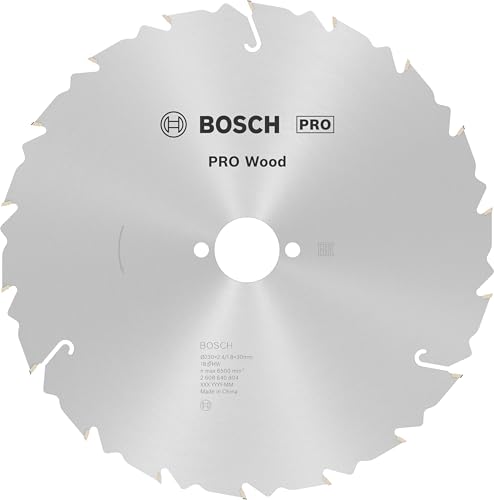Bosch 1x Lame de scie circulaire PRO Wood pour scies circulaires portatives filaires (pour Bois résineux, Bois dur, Ø mm, Professional Accessoire Scie circulaire portative)