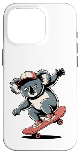 �X�P�[�g�{�[�h�ɏ�����R�A��Skating Koala Skateboard �X�}�z�P�[�X iPhone 16 Pro �p