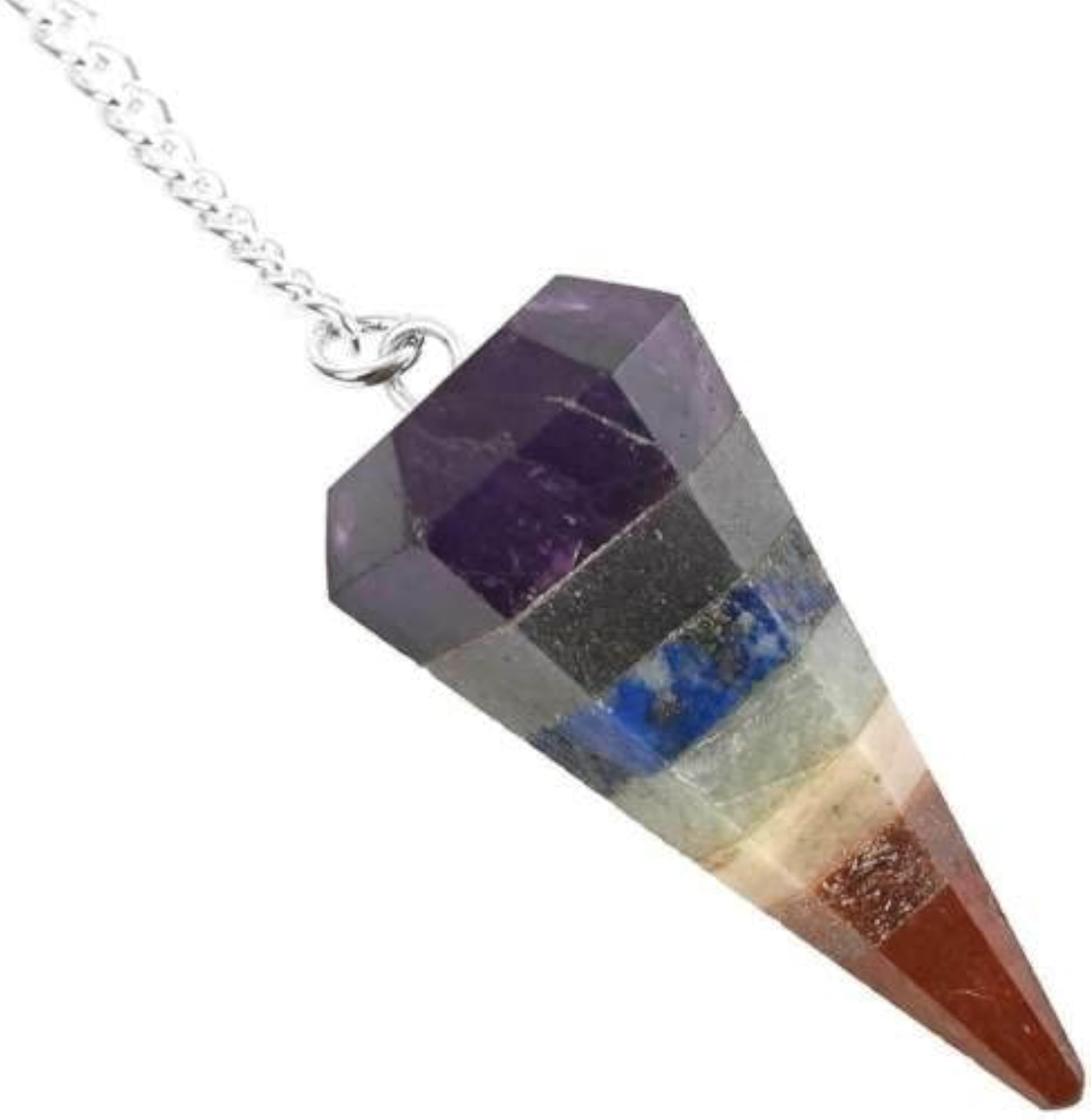 7 Chakra Stones Pendulum Gemstone Pendant for Energy Healing