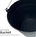 HomeZone 12L Black Fireside KINDLING BUCKET Log Burner Accessories - Vintage Style Black Coal Bucket - Wood Burner Coal Storage - Log Store Metal Bucket - Wood Log Holders for Fireplace
