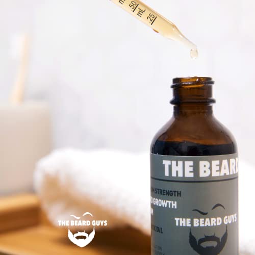 Maximum Strength 5% Minoxidil & Biotin Fast Beard Growth Oil For Men, 2 Ounce - Top Beard Patch Filler And Facial Hair Thickener Infused With Argan And Jojoba Oil #TOP6