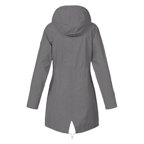 Anorak élégant veste de pluie longue légère coupe-vent imperméable - 4