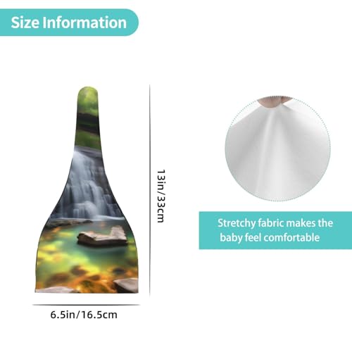 Newborn Baby Hat, Waterfall Views Print Soft Top Knot Beanie Cap, Cute Baby Headwear for 0-6 Months Black4