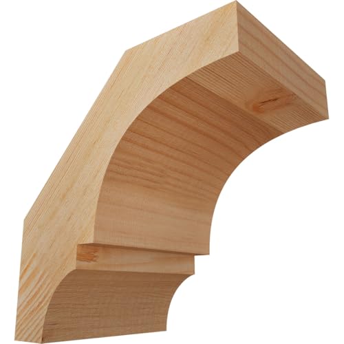 Ekena Millwork BRC06X08X08BOA00SDF 5 1/2"W x 8"D x 8"H Balboa Smooth Knee Brace, Douglas Fir