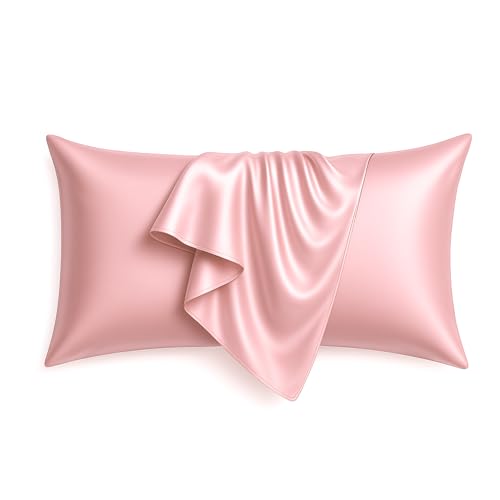 Mulberry Silk Pillowcases for Women - Premium 100% Silk Pillowcases for All Hair Types - Made in USA Silk Pillow Covers - Silk Pillowcases for Frizz Prevention (Pink, King)