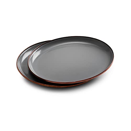 Barebones 8 Inch Salad Plate - Set Of 2 Dinner Plate - Enamelware Plates - Durable Kitchen Or Camping Plate - Slate Gray #TOP3