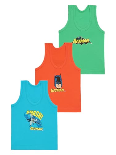 Image of Boy's Kids Regular Fit Vest | 100% Cotton| Skin Friendly | Lightweight | Sleeveless Designs | Cartoon Character | Pack of 3 Print (Color & Print May Vary)
