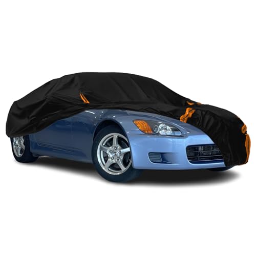 Syncnika 車カバー ホンダ・S2000 スポーツカーカバー 車専用カバー 防水 裏起毛 防塵 UVカット 黄砂/雪対策 弾力な防風ロープ付き 四季対応 ブラック