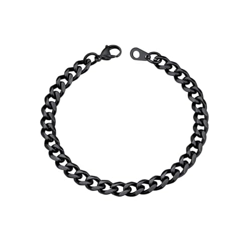 U7 Link Bracelets for Men, Cuban Link/Rope/Watch Band Solid Bracelet, Silver Black Gold Color Wrist Bracelet 3/6/9/12/15mm Width, 6.5/7.5/8.3 Inch Len