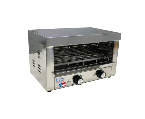 L2G - Toaster Professionnel 1700W - Acier Inoxydable - Résistances Quartz - Minuterie 30 Minutes - Tiroir Collecteur de Miettes - L.44 x l.26 x H.29 cm