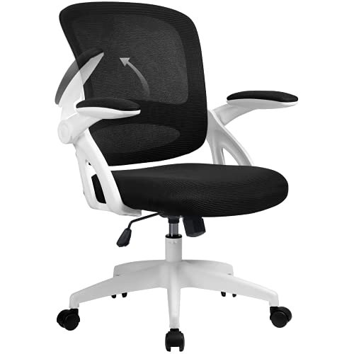 COMHOMA デスクチェア オフィスチェア メッシュ 椅子 疲れにくい パソコンチェア 可動式アームレスト 通気性 キャスター付き 高さ調節 ロッキング機能 PCチェア CH121-WHITE
