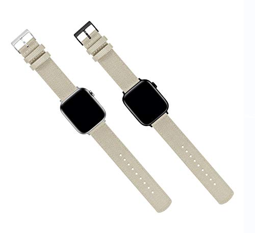 BARTON Two-Piece Military Style Watch Bands, 42mm/44mm/45mm/49mm, Khaki Tan, Ballistic Nylon, Brushed 316L Stainless Steel Hardware, Fits Wrists 5" to 8" by BARTON WATCH BANDS - Image 3