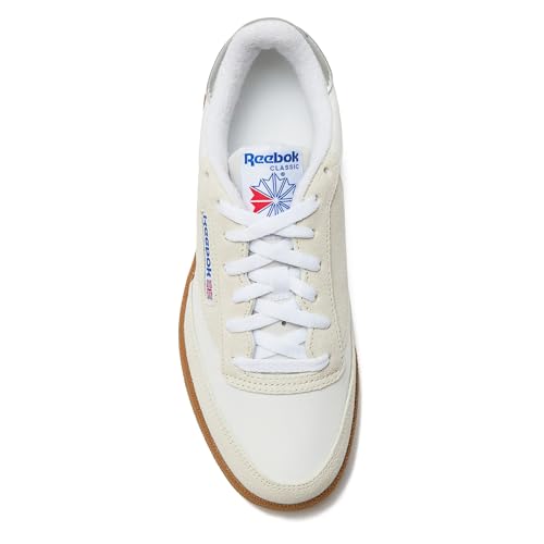 Reebok Club C 85 Mens Tennis Shoes, Casual Fashion White Sneakers for Men, Footwear White/Barely Grey/Gum, 10.5