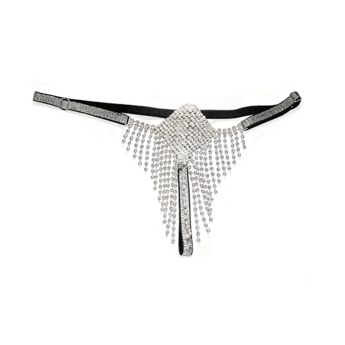 Rhinestone Square Tassel Waist Chain Panties Thongs Summer Beach Crystal Thong Bikini Adjustable...