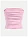 OYOANGLE Girl's Strapless Tube Top Ribbed Knit Ruched Cropped Bandeau Cute Summer Tops Pink 8Y