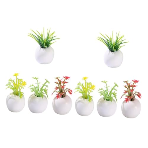FOYTOKI 8 pièces Mini Plantes Succulentes Artificielles Pot Miniatures Simulées pour Décoration de Dollhouse Accessoires Miniatures et Réalistes