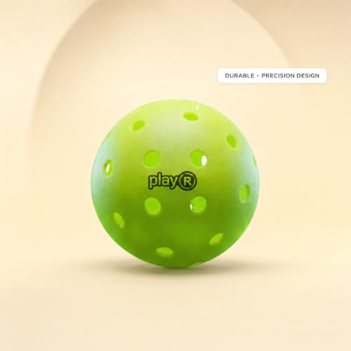 Image of playR Pickleball Balls - Injection Molded Lightweight Pickleballs, Durable Construction, Power, Stable Flight & Consistent Bounce, Precision Performance Balls for Training & Match Play - Pack of 4