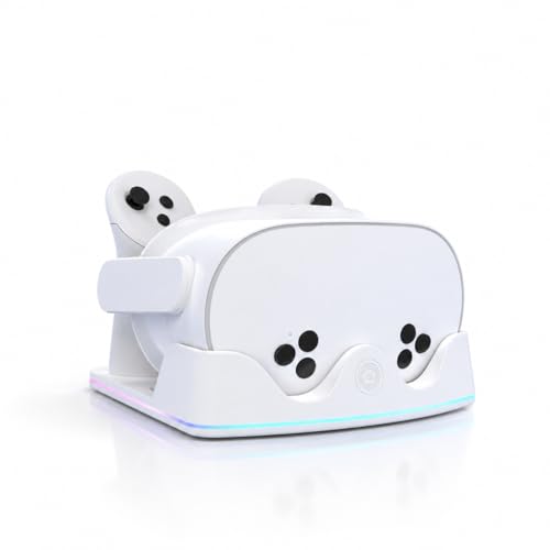 【Meta Quest3/2/3S対応】VRスタンド 卓上 収納スタンド ヘッドセット＆コントローラー収納 LEDライト搭載 省スペース設計（Amazon）
