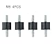 Rubber Buffer Set Vibration Damper Silent Block with Steel Core, Shock Absorber Mounts for Air Compressors, Diesel Engines, Welding Machines, and Industrial Equipment, Pack of 4(M8)