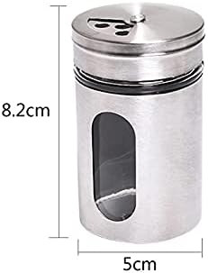 Seasoning Jars, Stainless Steel Spice Jars Seasoning Cans Rotate Cover Salt Pepper Shakers Toothpick Condiment Storage Bottle Kitchen Spice Rack