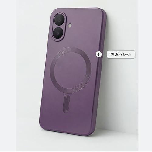 Image of amazon basics Premium Mag-Safe Case for Samsung Galaxy M07 5G | Shockproof & Anti-Scratch Cover | Soft Silicone with Wireless Charging | Camera Lens Guard - Purple