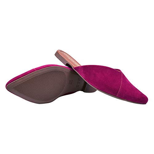Mule Feminino Rasteirinha Bico Fino Rosa Escuro Eleganteria Tamanho:37;Cor:Rosa Escuro