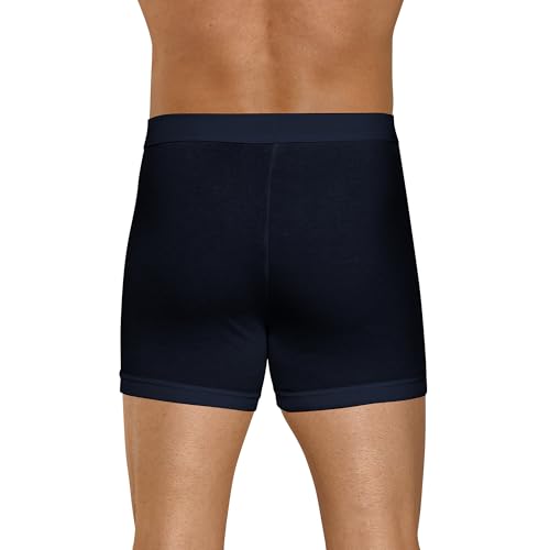 Image of Men's 100% Cotton High Waist Regular Fit Solid Boxer Briefs Innerwear Long Trunks Plus Size Full Underwear