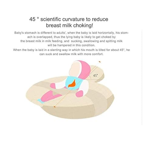 Baby Pillow, Newborn Nursing Pillow, Breastfeeding Pillow, Breastfeeding Positioner, Machine Washable U-Shaped Breastfeeding Pillow, Baby Support Pillow (Pink Swan) (Gray Point)