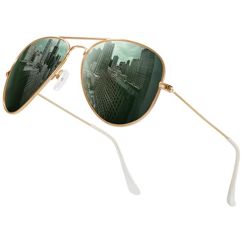 Image of Classic Aviator Sunglasses for Men Womens Polarized UV Protection Driving Sunglasses