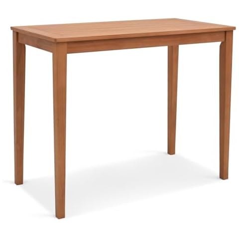 Tangkula Outdoor Eucalyptus Wood Bar Table Cover