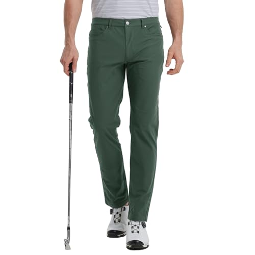 M MAELREG Golf Pants for Men Lightweight Moisture Wicking Business - 30"/32"/34" Stretch Flat Front Casual Dress Pant for Men