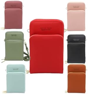 Bolsa Feminina Transversal Porta Celular Com Transparência (Vermelho)