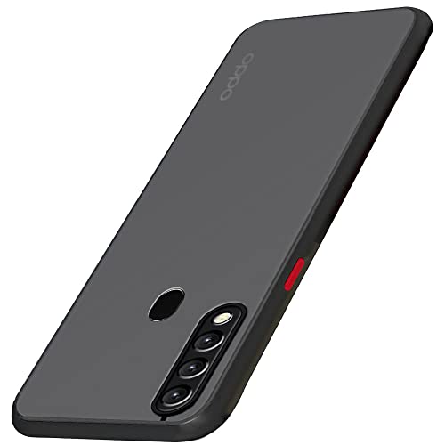 Image of TheGiftKart Translucent Hybrid Back Case Cover for Oppo A31 | Smoked Matte Back | 360 Degree Protection | Protective Hard Back Case Cover for Oppo A31 (PC & TPU, Black Bumper)