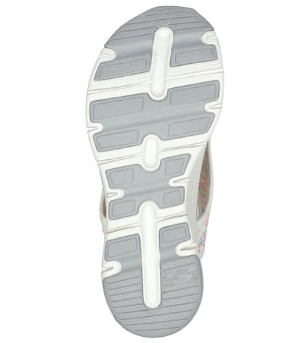 Skechers Women's ARCH FIT - CATCHY WAVE White Multi Sandal, 7 M