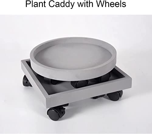 Support à roulettes pour pots de fleurs carré 40 cm, plateau robuste plante intérieur