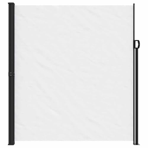 Store latéral extensible en acier et aluminium blanc de 220 cm - 3