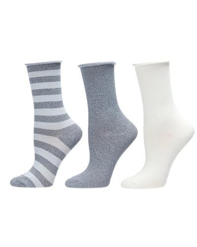 Image of MeMoi Roll Top Buttersoft Crew 3 Pair Pack