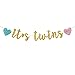 INNORU It's Twins Banner - Gold Glitter Baby Shower Bunting Gender Reveal Party for Babies Twin Decorations Supplies