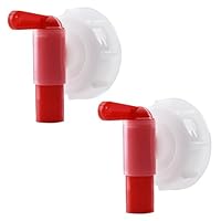 2 Stk Auslaufhahn Dosierhahn DIN61 - Auslaufhahn/Dosierhahn Für 15-60 Liter Kanister - Kanister Zapfhahn Weiß-Rot(DIN 61 Gewinde Kanister)