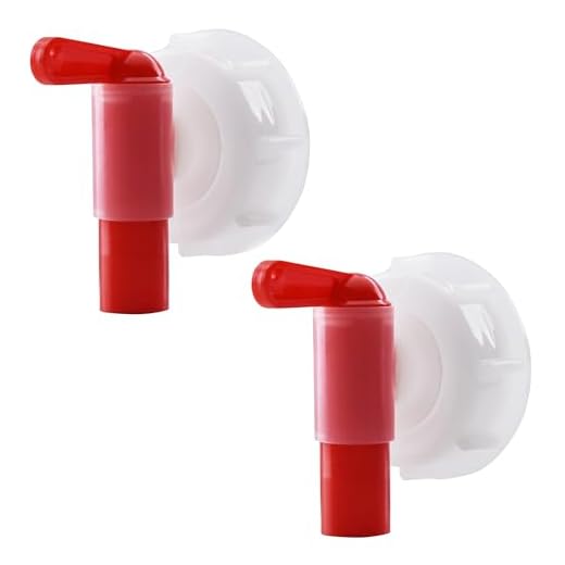 2 Stk Auslaufhahn Dosierhahn DIN61 - Auslaufhahn/Dosierhahn Für 15-60 Liter Kanister - Kanister Zapfhahn Weiß-Rot(DIN 61 Gewinde Kanister)