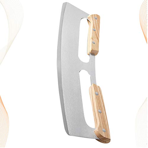 Cabilock – Cortador de pizza com lâmina basculante de aço inoxidável, alça dupla, cortador de bolo,