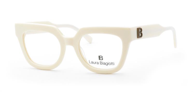 Laura Biagiotti Okulary LBV52 damskie oprawki do okularów, pasują do wszystkich rodzajów soczewek, Kolor biały